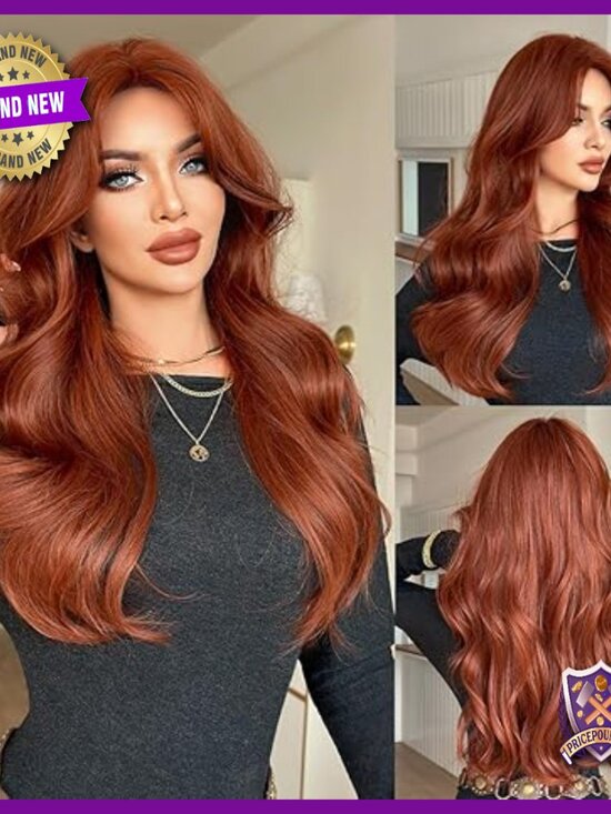 Long Voluminous Human Hair Wig with Curtain Bangs Glueless Daily Wear main image 4